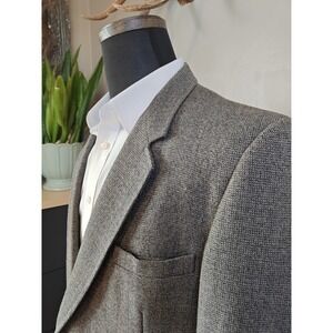 Kingsridge Mens Vintage Wool Tweed Sports Coat 41R Gray USA 2 Button Blazer